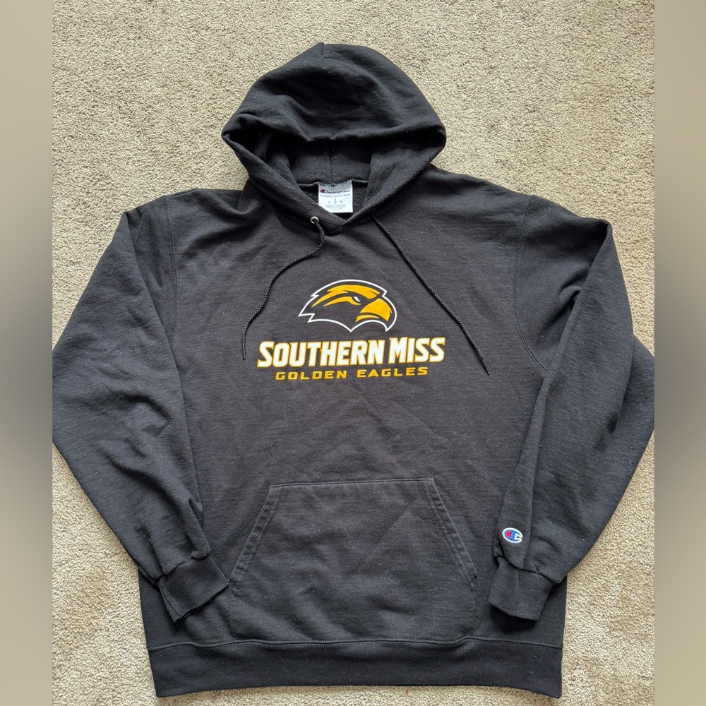 #93 The University of Southern Mississippi Champion Black Golden Eagles Hoodie